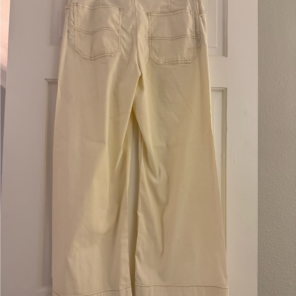 Anthropologie Ivory/Cream Lightwright Trousers W Beige Top Stitching, Sz 30 - Picture 4 of 7